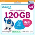 Produktbild: LEBARA HELLO! 120 Prepaid SIM-Karte | Allnet-Flat Telefonie & SMS | 120 GB Daten