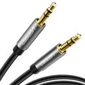 Produktbild: Ugreen Flachwinkelkabel AUX Audiokabel 3,5 mm Miniklinke 0,5 m silber