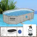 Produktbild: Bestway Power Steel 488x305x107cm Pool mit Sandfilteranlage und Zubehör 56946