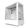 Produktbild: NZXT H5 Elite Midi Tower ATX Gehäuse weiss mit Sichtfenster und RGB, Glasfront