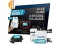 Produktbild: SUNNIVA® 1000W Balkonkraftwerk BIFAZIAL FULLBLACK komplett Steckdose HOYMILES 2x 400 Watt Wechselrichter, PV Solaranlage Komplettset, 2x 500W N-Type Glas Bifacial Solarmodule, 2x 5m Kabel