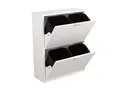 Produktbild: Happy Home Mehrzweckschrank Mülltrenner platzsparend Mülltrennsystem mit 4 entnehmbaren Inneneimern aus MDF Weiß 60x24x80 cm HEI02-WEI
