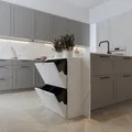 Produktbild: Mülleimerschrank mit 4 Abfalleimer - ca. 60 x 24 x 80 cm - Weiß