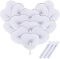 Produktbild: iZoeL Fächer Hochzeit 48 Stück Handfächer Weiß Hochzeitsfächer Faltfächer Herz Hochzeit Gäste Geschenk Hochzeitsdeko Vintage (48Stk)