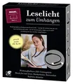 Produktbild: moses. libri_x Leselicht zum Umhängen, Hals Leselampe mit 2 stufenlos dimmbaren LED-Lichtern, Wiederaufladbare Leuchte für zuhause und unterwegs, Lichter einzeln einschaltbar und flexibel anpassbar