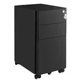 Produktbild: SONGMICS Rollcontainer, Aktenschrank, Büroschrank mit Rollen, Schreibtisch, Unterschrank, abschließbar, Schubladen, Dokumente in DIN-A4-, Legal-, Letter-Format, Hängeregistratur, schwarz OFC030B01