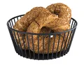 Produktbild: APS „Urban“ runder Metallgitter Korb, stabiler Gitterkorb, Ø 20 cm x H: 8,5 cm, Brotkorb, Obstkorb, Gemüsekorb, stapelbar, spülmaschinengeeignet, Schwarz