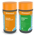 Produktbild: Steinbach | Poolpflege Starter-Set | Chlorgranulat 1 kg + Kristallklar flüssig 1 l | Perfektes Set zur Reinigung und Wartung | Ideal zur Erstdosierung und Schockbehandlung