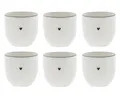Produktbild: 6er Set Eierbecher HEART mit kleinem schwarzen Herz H. 6cm Bastion Collections