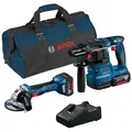 Produktbild: Bosch Akku-Combo Kit 2-tlg. Kit 18V: Akku-Winkelschleifer GWS 18V-7 + Akku-Bohrhammer GBH 18V-22 + Akku 2 x 4.0Ah + Akku GAL 18V-40 © Betriebsart: Akku-Betrieb|Akku enthalten: Ja, 2xAkku|Art des Zubehörs: Akku-Winkelschleifer GWS 18V-7 + Akku-Bohrhammer GBH 18V-22 + Akku 2 x 4.0Ah + Akku GAL 18V-40