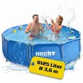 Produktbild: Hecht Rundpool Stahlrohrpool 0,33mm Foliendicke 0,76cm Höhe, 6125 Liter, 2 x 32 mm Ø-Pumpenanschluss, Ablassventil Ø 360 cm
