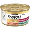 Produktbild: Gourmet Gold Raffiniertes Ragout Duetto Katzenfutter nass, Lachs und Seelachs, 12er Pack (12 x 85g)