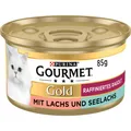 Produktbild: Gold Raffiniertes Ragout Duetto Katzenfutter nass Lachs und Seelachs 12er Pac...
