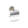 Produktbild: Brillantbad BETRO GOLD Papierrollenhalter mit Deckel Messing Gold Chrom 140x150x100 mm für Bad & WC >> zum Bohren