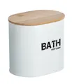 Produktbild: WENKO Aufbewahrungsbox Badbox Gara Industrial Style Weiß Bambus Deckel Organizer