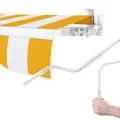 Produktbild: paramondo Gelenkarmmarkise Easy Balkonmarkise Sonnenschutz Terrasse, Vollständig zusammengebaut, Kurbelbedienung, 2,95 x 2 m (Breite x Ausfall), Blockstreifen Gelb-Weiß