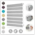 Produktbild: Doppelrollo Duo Rollo Klemmfix, LICHTBLICK ORIGINAL, Lichtschutz, ohne Bohren, freihängend, Klemmfix, Seitenzugrollo, Montage mit beiliegendem, verstellbarem Klemmträger grau 80 cm x 200 cm