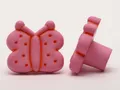 Produktbild: Möbelknopf Schrankknopf fürs Kinderzimmer Modell Rosa Schmetterling Breite 33mm
