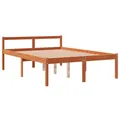 Produktbild: vidaXL Seniorenbett, Komfortbett mit Stauraum Kopfteil, Doppelbett für Senioren, Holzbett Bett, Modern, Wachsbraun 140x200 cm Massivholz Kiefer