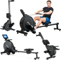 Produktbild: Gymtek® Rudergerät Rudermaschine Wasserrudergerät für Zuhause, - bis 120 kg, 16 Widerstandsstufen - LCD Bildschrim