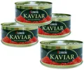 Produktbild: 4x 250g Buckel Lachs Kaviar Fisch Rogen Wildfang USA Alaska Lemberg Dose Salmon