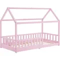 Produktbild: Juskys Kinderbett Marli_STR_OS (Rose, 200 x 90 cm)