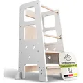 Produktbild: Juskys Lernturm Henny - für Kinder ab 1 Jahr, Stehhilfe - Weiß - Weiß