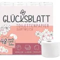 Produktbild: Glücksblatt Toilettenpapier SAMTWEICH, 4-lagig, 48 Rollen x 130 Blatt, 100% Zellstoff, superweiches Klopapier mit Glücks-Prägung