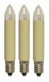 Produktbild: Schaftkerzenlampe 14V, 3W, Sockel E10, elfenbein/klar, 100mm, 3er Set
