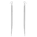 Produktbild: MATERIA Damen Ohrringe lang hängend 925 Silber XXL Ohrhänger Stäbchen 6x140mm