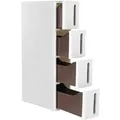 Produktbild: Songmics Nischenregal mit Rollen 45 cm x 17 cm x 84 cm Weiß-Braun