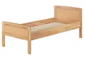Produktbild: ERST-HOLZ Massivholzbett Attraktives Seniorenbett 100 x 200 Einzelbett Buche Hohe Sitzkante, Buche farblos lackiert