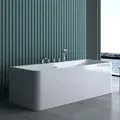 Produktbild: Doporro Design-badewanne Vicenza601 180x80x57cm Komplett Zur Wandmontage Mit Ablaufgarnitur Inkl. Armaturen Und Überlauf Aus Acryl In Weiß Und Din-anschlüssen - Weiß