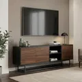 Produktbild: [en.casa] Lowboard Boxholm mit 3 Türen 160x30x57 cm Schwarz/Walnussoptik
