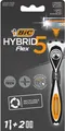 Produktbild: BIC Rasierapparate - Hybrid 5 Flex Shaving System fr Mnner - Przisionstrimmer und 5 bewegliche Titanium-Klingen - Rasierer mit 2 Nachfllklingen