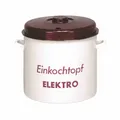 Produktbild: Einkocher Emaille 28L creme Ø36,5cm Induktion mit Deckel & Thermometer