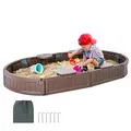 Produktbild: VEVOR Ovaler Sandkasten Abdeckung HDPE-Sandgrube Hinterhof 3-12 Jahre Spiel