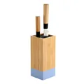 Produktbild: KESPER | Messerblock, Material: Bambus, Kunststoff, Maße: 10 x 10 cm, H: 23 cm, Farbe: Braun, Blau | 58032