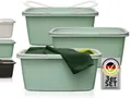 Produktbild: Hausfelder Wäschekorb Wäschewanne 58x37x25cm (Jadegrün, 3 Wannen, 35 l) (Set, 3 St., 3 x Wäschewannen), mit klappbaren Henkeln, mit Griffen, 35 Liter