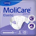 Produktbild: MoliCare premium Elastic Inkontinenzslips – 8 Tropfen | Hochsaugfähige Einwegwindeln für Männer und Frauen mit schwerer Inkontinenz | Größe S | 26 Stück