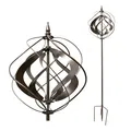 Produktbild: Windrad Grey Tulip, elegantes Windspiel, Gartendeko, 213 cm hoch