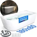 Produktbild: Badewanne Eckwanne Halb-Freistehende Badewanne 180x80 Rechts Rundeck Acryl Weiß