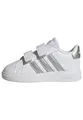 Produktbild: Adidas Unisex Baby Grand Court Lifestyle Hook and Loop Shoes, White/Matte Silver/Matte Silver, 27 EU