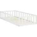 Produktbild: Homestyle4u Bodenbett 90x200 in Weiß mit Lattenrost 2523
