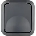 Produktbild: AquaStorm Steckdose Aufputz grau - 81 x 75 x 57 mm - 1-fach
