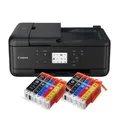 Produktbild: IC-Office TR7650 Farbtintenstrahl Multifunktionsdrucker 4-in-1 (Drucken, Kopieren, Scannen, Faxen, ADF, WLAN, AirPrint) schwarz + 10 XXL Tintenpatronen