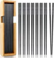 Produktbild: Sushi Essstäbchen, 10 Paare Alloy Stäbchen, Chopsticks Spülmaschinenfest Wasc...