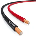 Produktbild: 25m Lautsprecherkabel Boxenkabel 2 x 0,75mm² HiFi Audio Kabel BauPVO Schwarz/Rot