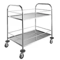 Produktbild: BLV Edelstahl Servierwagen Mit 4-Rad-Bremsen Rollen, servierwagen Edelstahl klein mit Schalldämmung Für den Transport von Wein und Getränken in Hotels und Restaurants