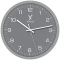 Produktbild: Holzwerk FRIEDBERG Holz Wanduhr, moderne 30 cm Ø Designer Quarz Wand Uhr, grau